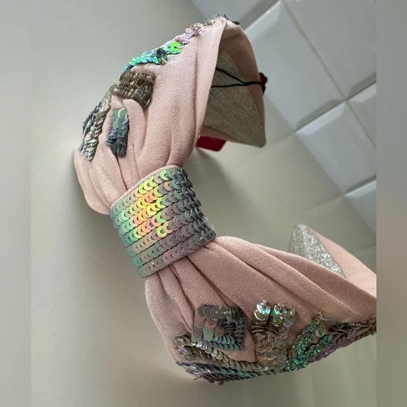 Namjosh Elegant Sequin Embellished Blush Headband - Picture 1 of 8